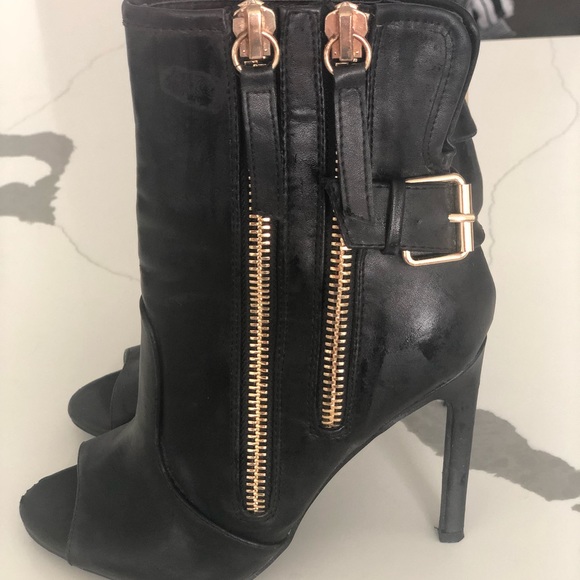 Black Open Toe Bootie - Picture 4 of 4